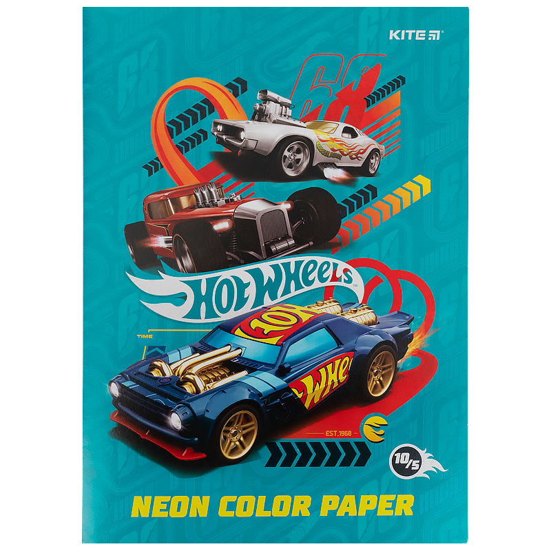 Бумага цветная неоновая Kite Hot Wheels HW21-252