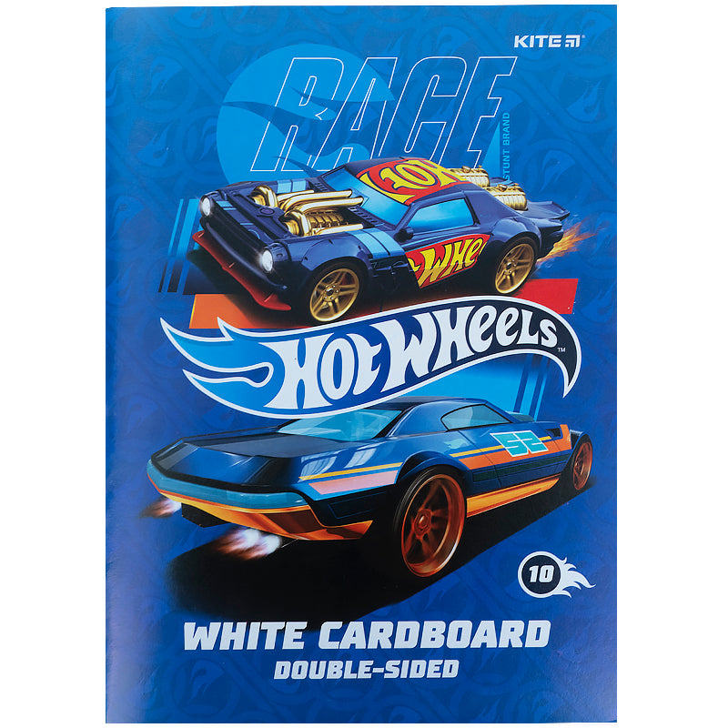 Картон білий Kite Hot Wheels HW21-254, А4, 10 аркушів, папка
