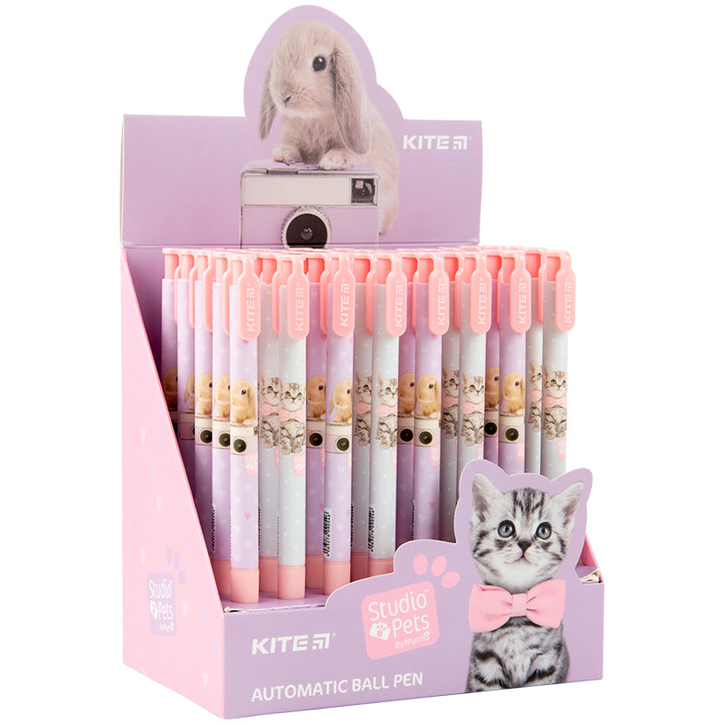 Ручка кулькова автоматична Kite Studio Pets SP22-363, синя