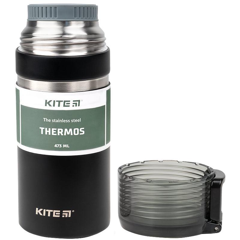 Термос Kite K21-320-03, 473 мл, чорний