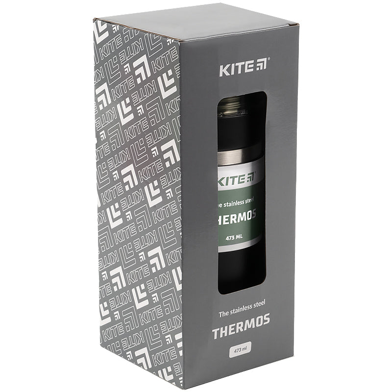 Термос Kite K21-320-03, 473 мл, чорний