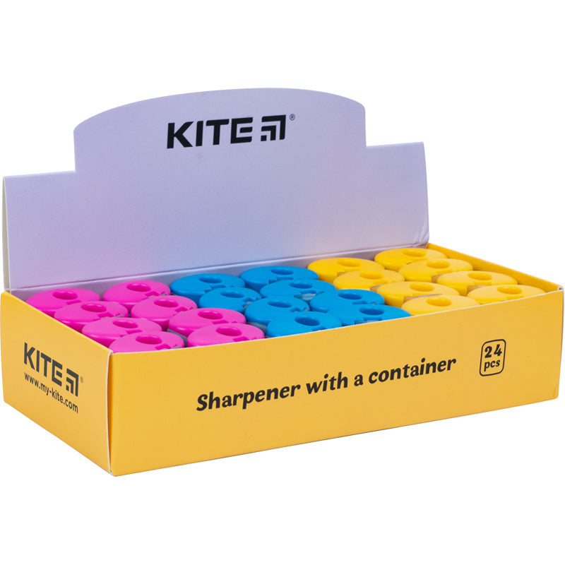 Точилка с контейнером Kite Soft K21-370, ассорти