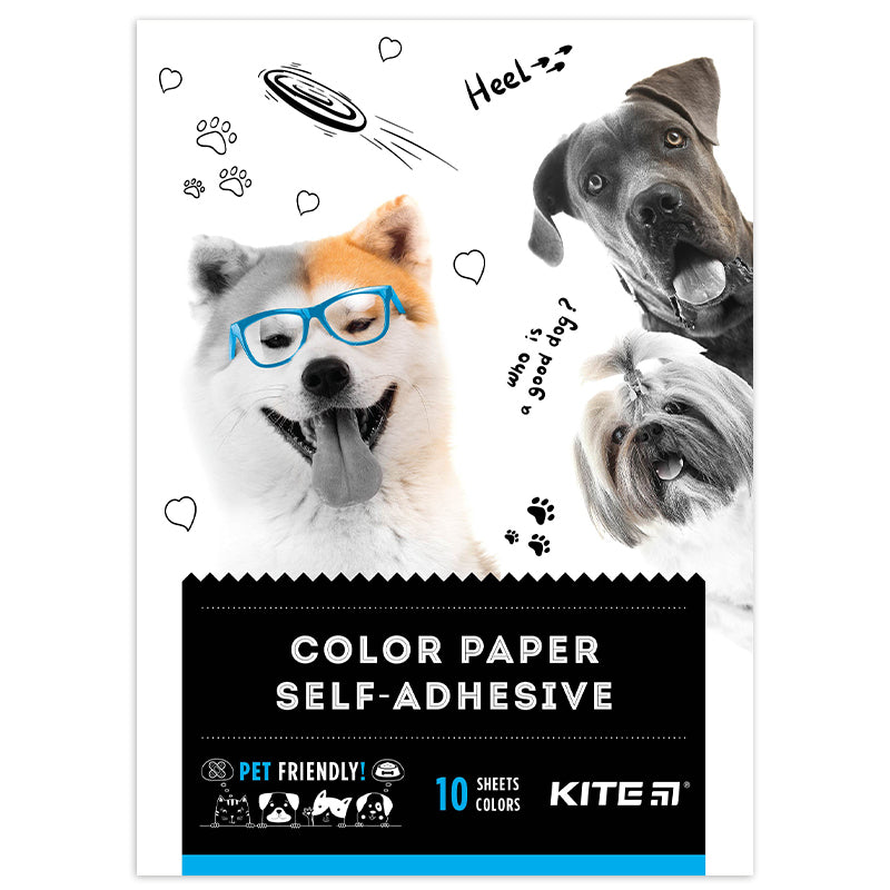 Бумага цветная самоклеющаяся Kite Dogs K22-294, А5