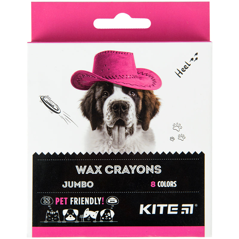 Крейда воскова Kite Dogs Jumbo K22-076, 8 кольорів