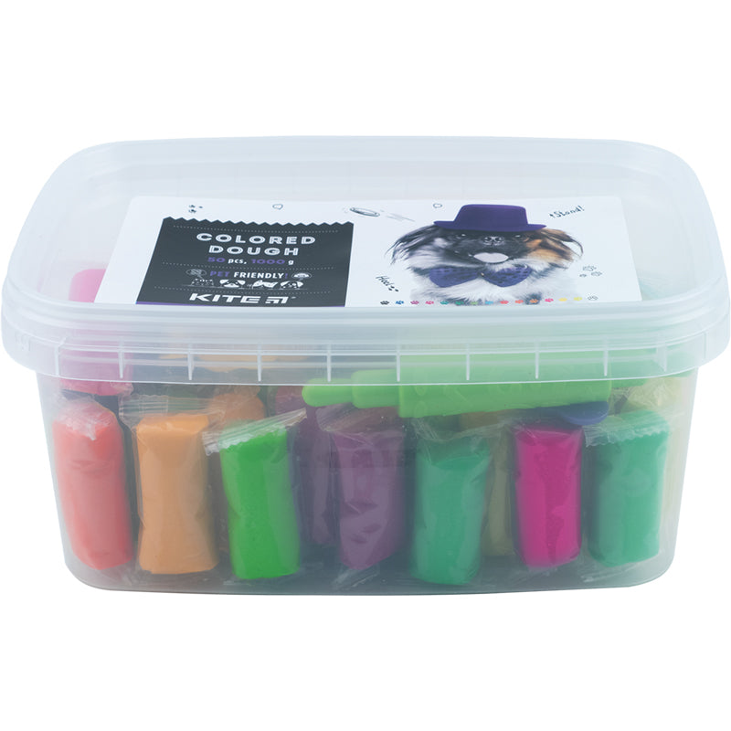 Цветное тесто для лепки Kite Dogs K22-138, большое ведерко