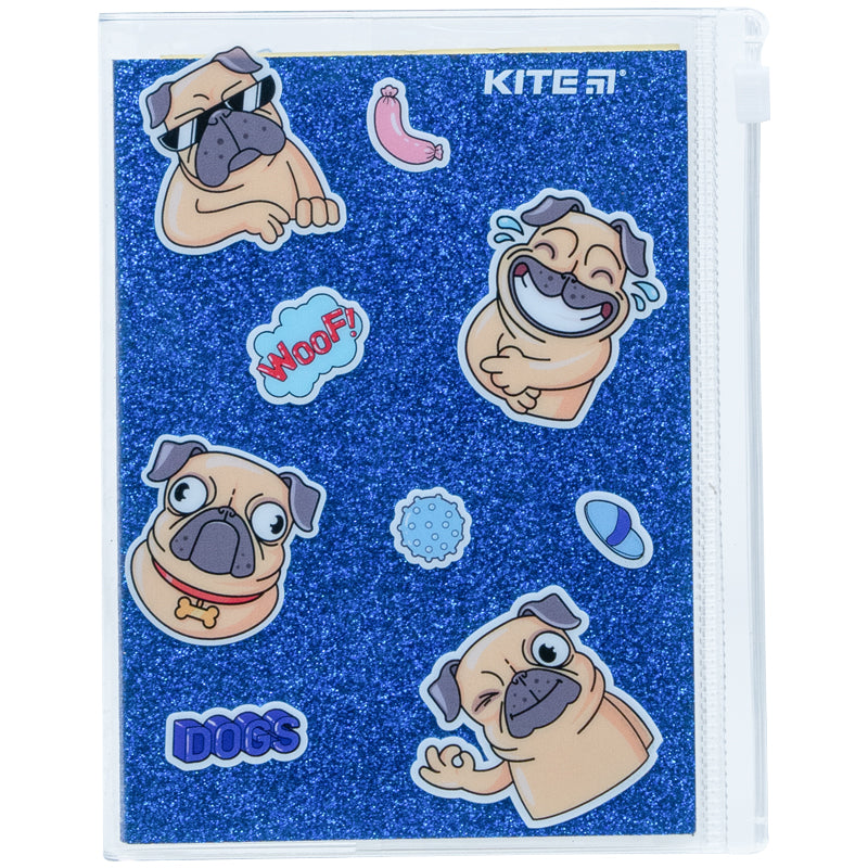 Блокнот Kite Blue dogs K22-462-4, 80 аркушів, клітинка, силіконова обкладинка
