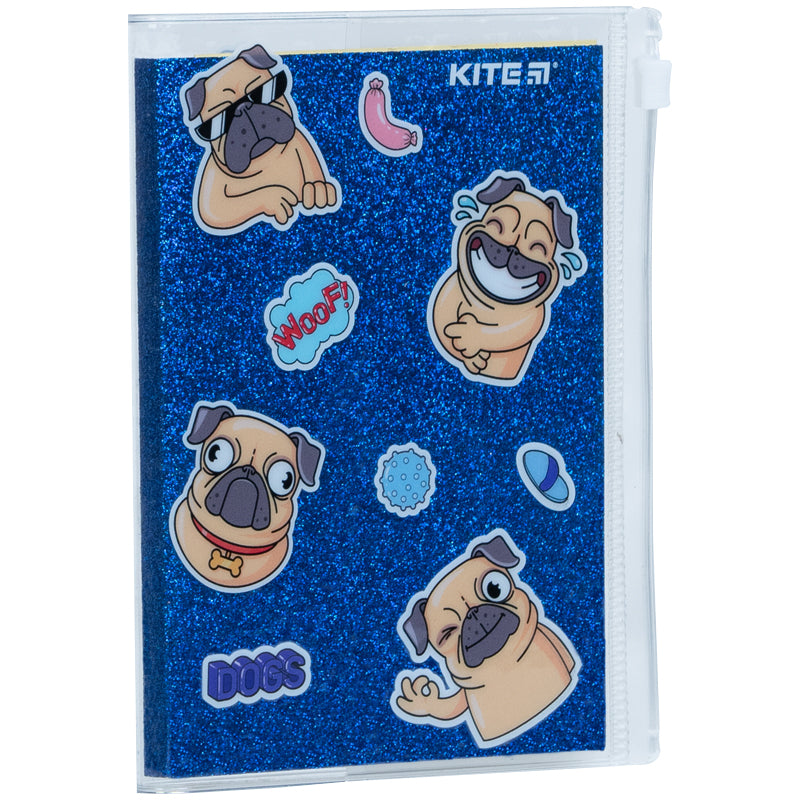 Блокнот Kite Blue dogs K22-462-4, 80 аркушів, клітинка, силіконова обкладинка