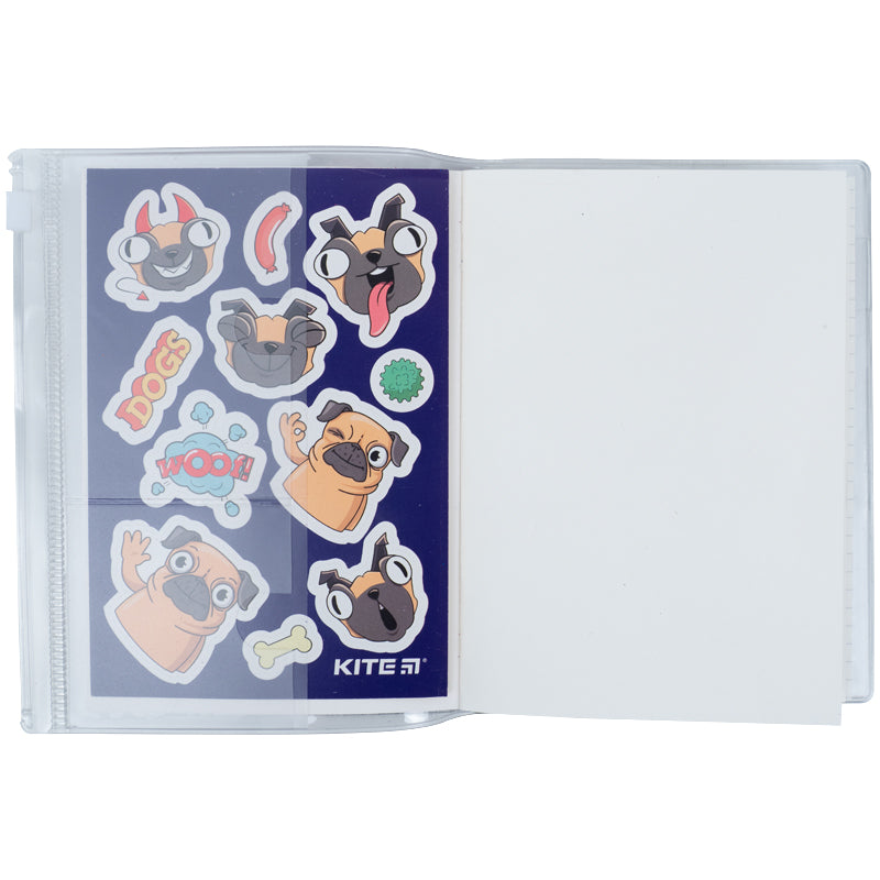 Блокнот Kite Blue dogs K22-462-4, 80 аркушів, клітинка, силіконова обкладинка