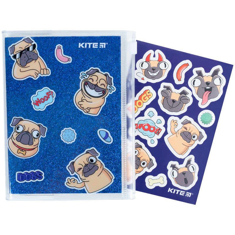 Блокнот Kite Blue dogs K22-462-4, 80 аркушів, клітинка, силіконова обкладинка