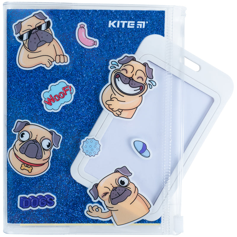 Блокнот Kite Blue dogs K22-462-4, 80 аркушів, клітинка, силіконова обкладинка