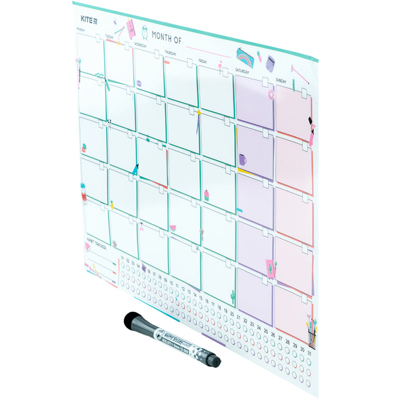 Планер настенный на месяц Kite Lady K22-470-4, А3