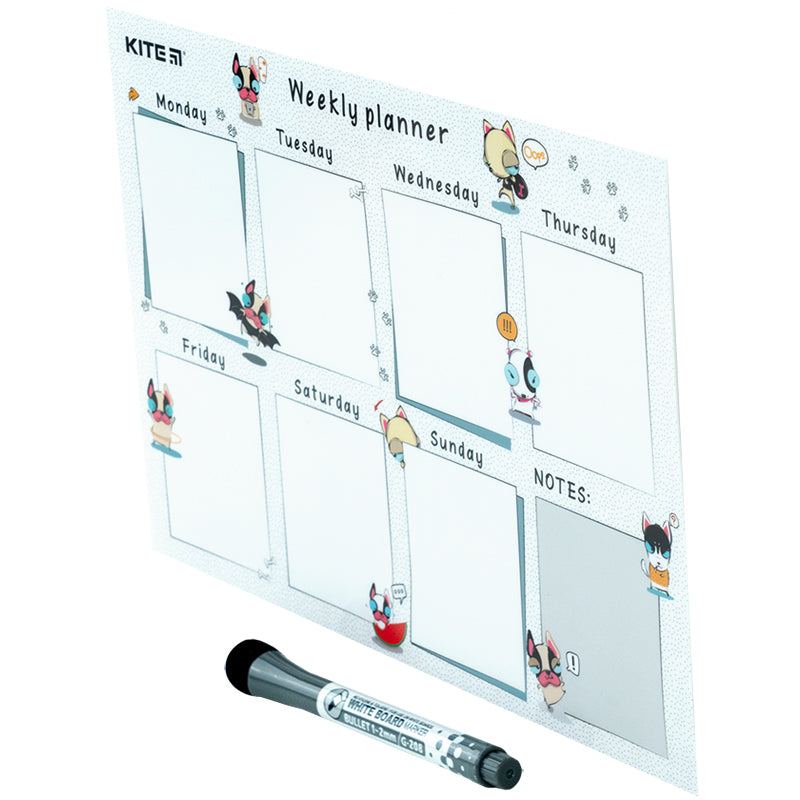 Планер настінний на тиждень Kite Funny dogs K22-471-3, А4