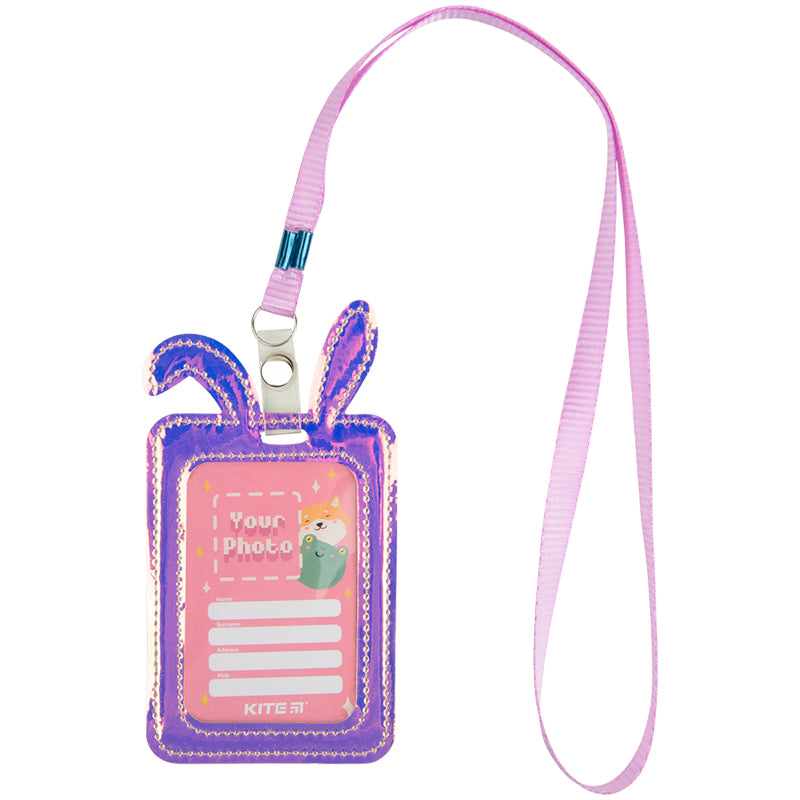 Бейдж Kite Bunny K22-449-02, с голографическим эффектом, малиновый