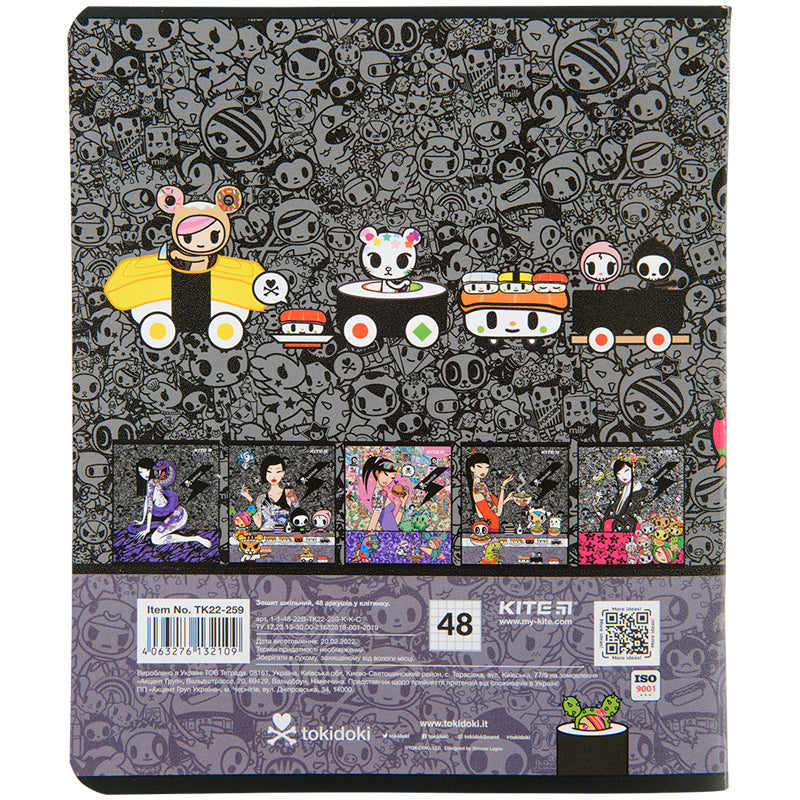 Зошит шкільний Kite tokidoki TK22-259, 48 аркушів, клітинка
