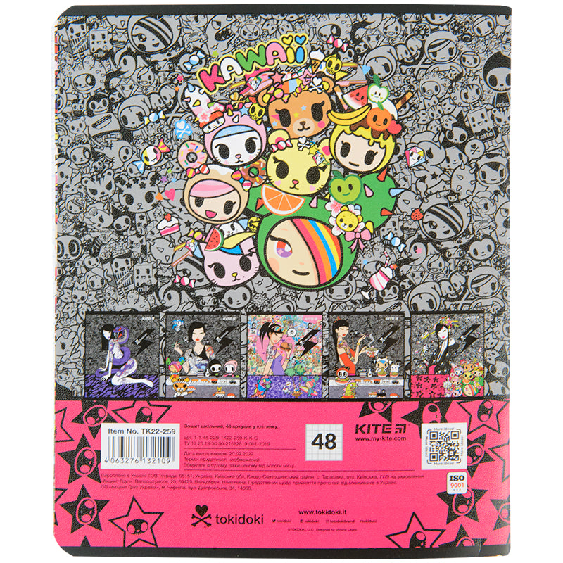 Зошит шкільний Kite tokidoki TK22-259, 48 аркушів, клітинка