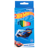 Олівці кольорові Kite Hot Wheels HW23-051, 12 кольорів Олівці кольорові Kite Hot Wheels HW23-051, 12 кольорів