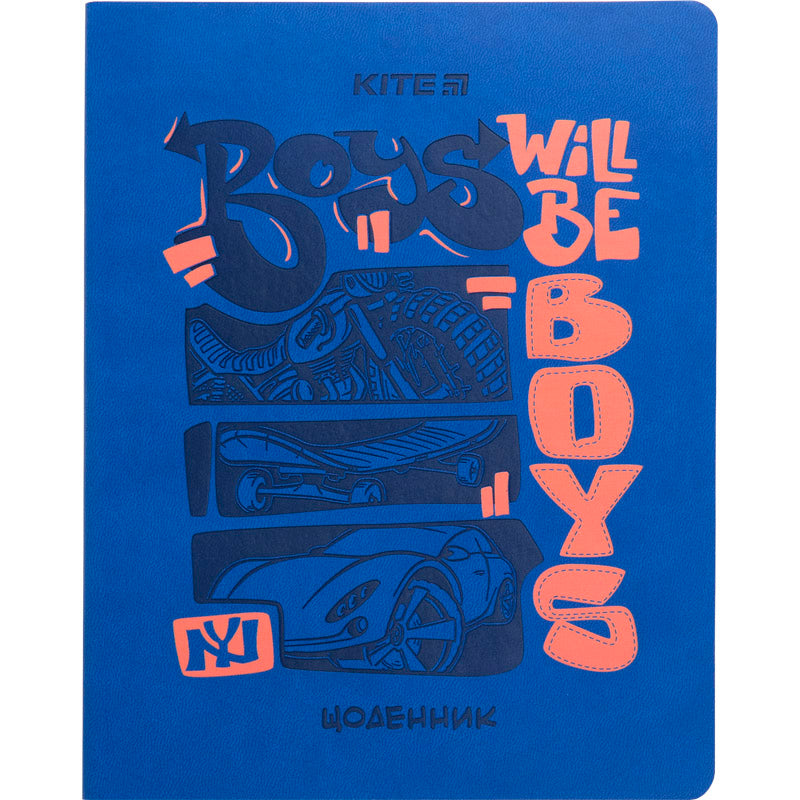 Щоденник шкільний Kite Boys will be boys K23-283-1, м'яка обкладинка, PU