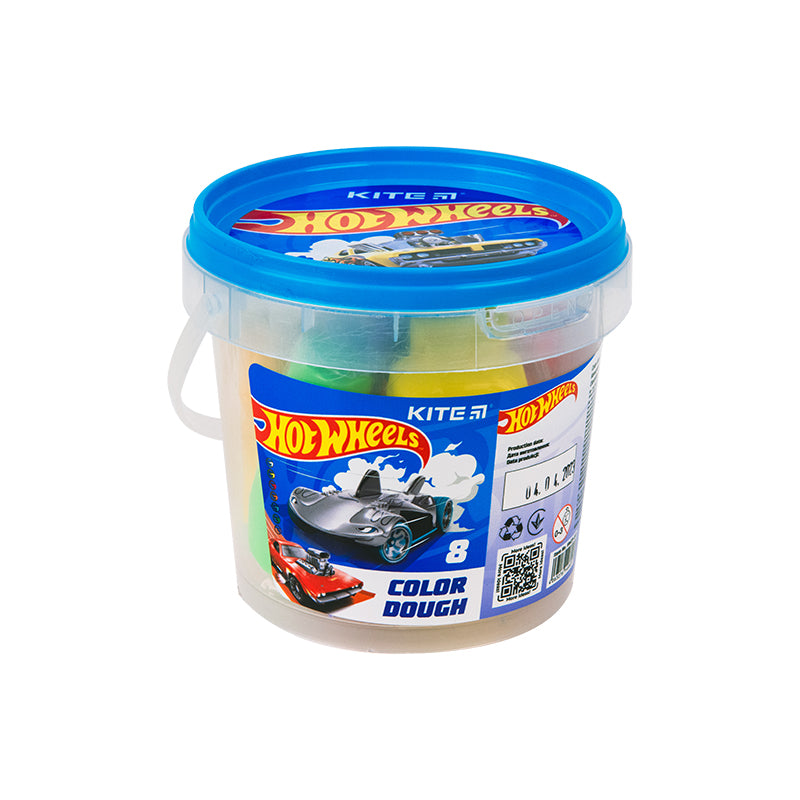 Тісто для ліпки кольорове Kite Hot Wheels HW23-137, 8*20г+2 формочки+стек