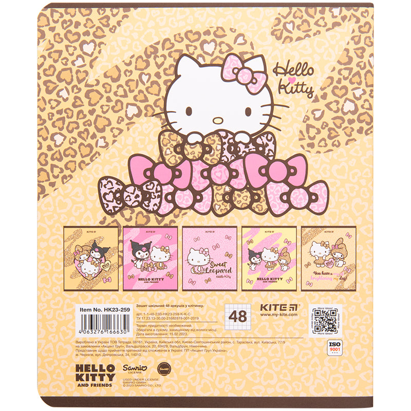 Зошит шкільний Kite Hello Kitty HK23-259, 48 аркушів, клітинка