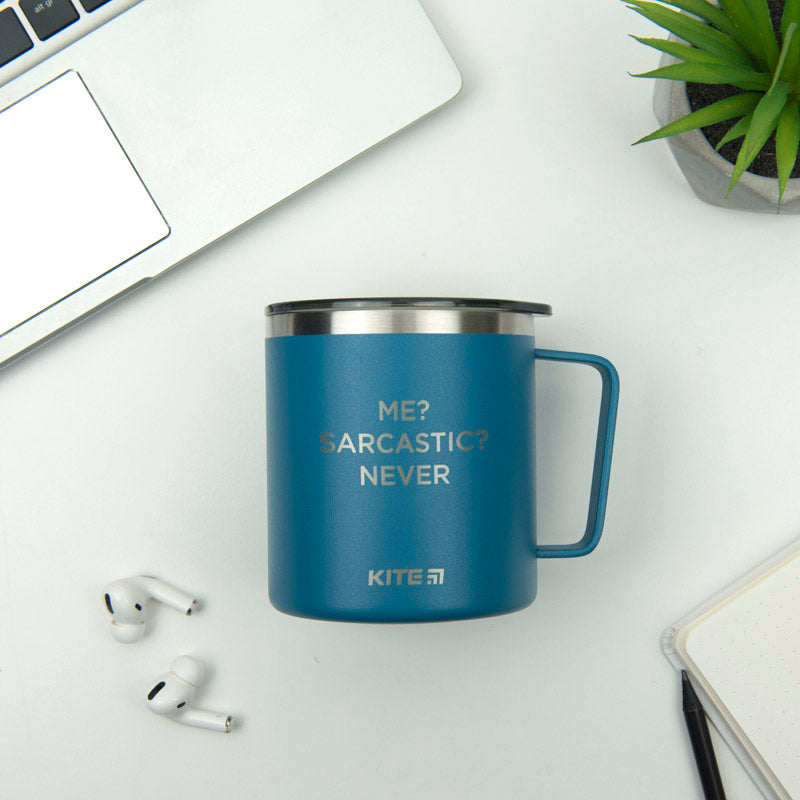 Термокружка Kite K22-379-02-1, 400 мл, синя Me Sarcastic Never