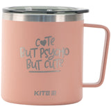 Термокружка Kite K22-379-03-1, 400 мл, пудра Cute but phycho Термокружка Kite K22-379-03-1, 400 мл, пудра Cute but phycho