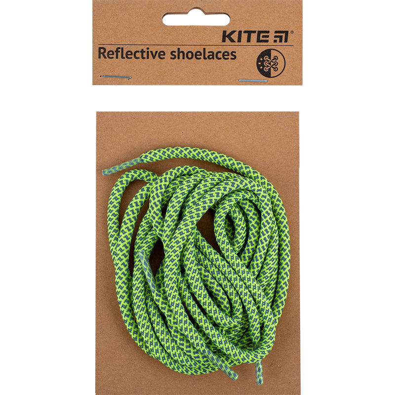Шнурівки для взуття світловідбиваючі Kite K23-128-4, салатові
