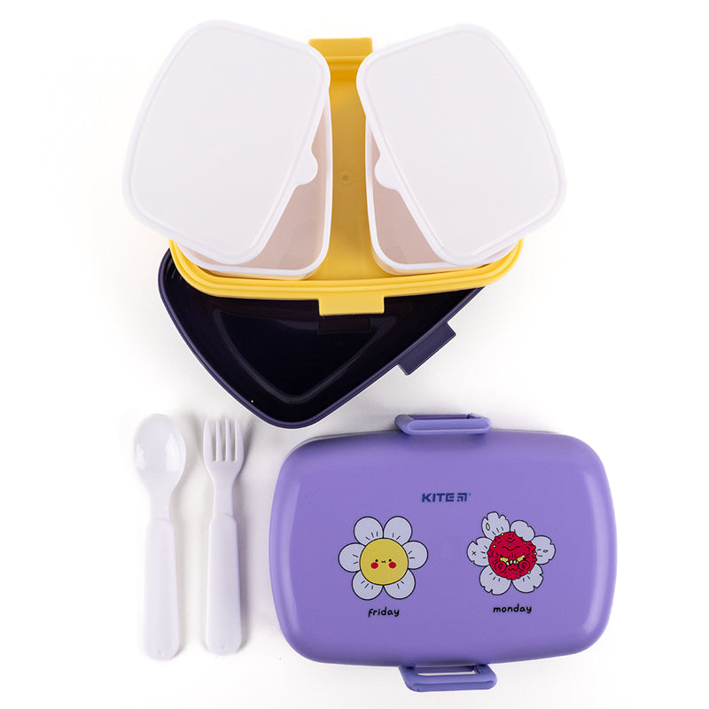 Ланчбокс с наполнением Kite K23-180-2, 1150 мл, фиолетовый