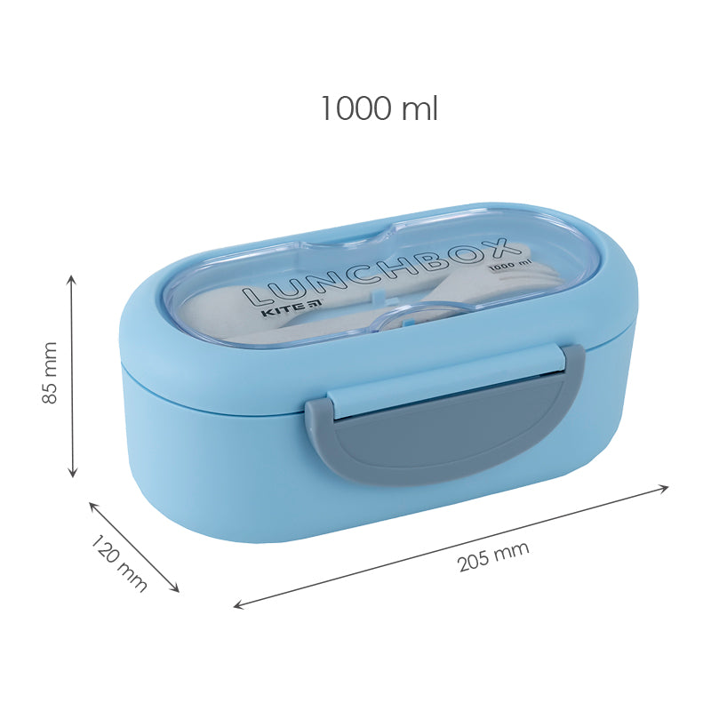 Ланчбокс з розділювачем Kite K23-185-2, 1000 мл, блакитний