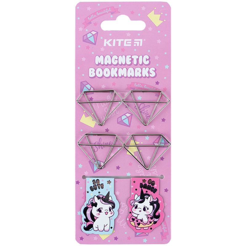 Набір магнітних закладок з фігурними скріпками Kite Diamond K24-495-1