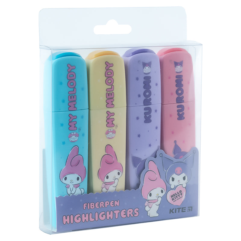 Маркер Highlighter Kite Kuromi HK24-444, набор из 4-х цветов