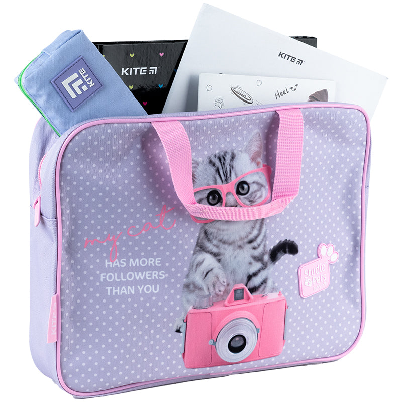 Шкільна текстильна сумка Kite Studio Pets SP24-589, 1 відділення, A4