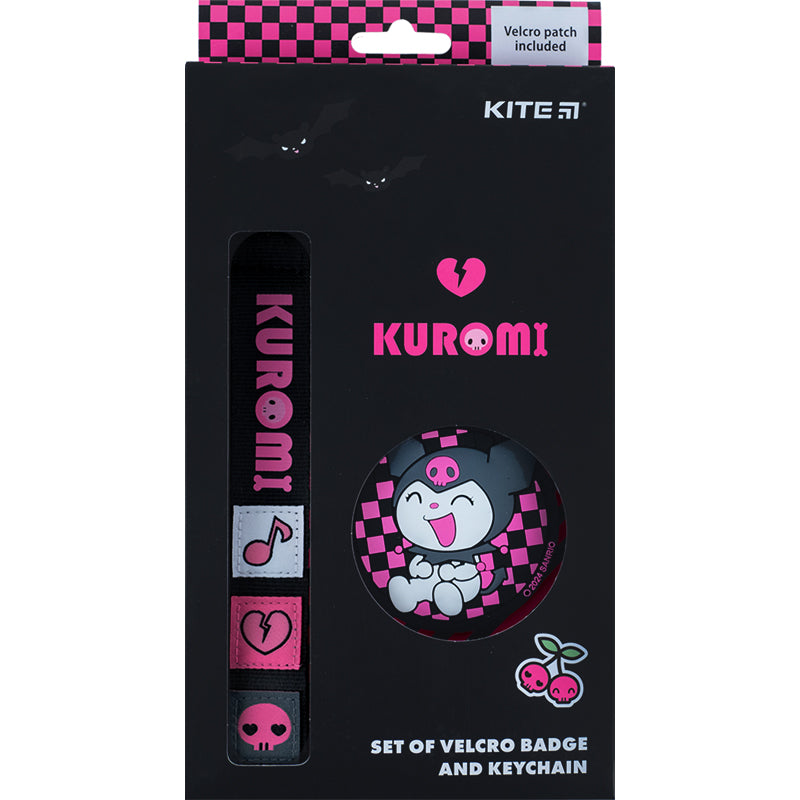 Набір бейдж на липучці та підвіска Kite Kuromi HK24-3010-2, 2 шт.