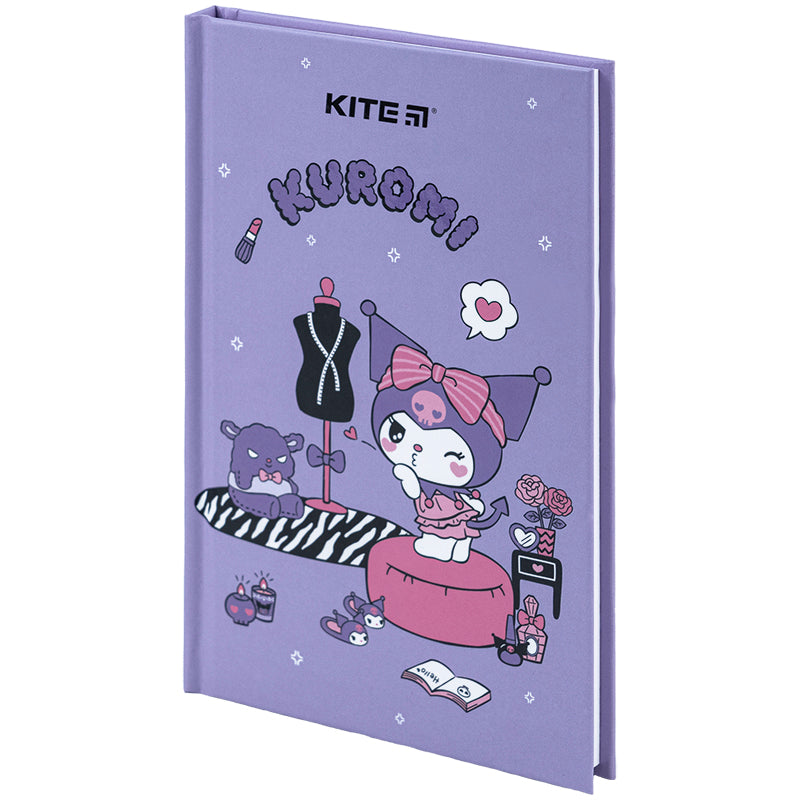 Книга записная Kite Kuromi HK24-199-2, твердая обложка, А6, 80 листов, клетка