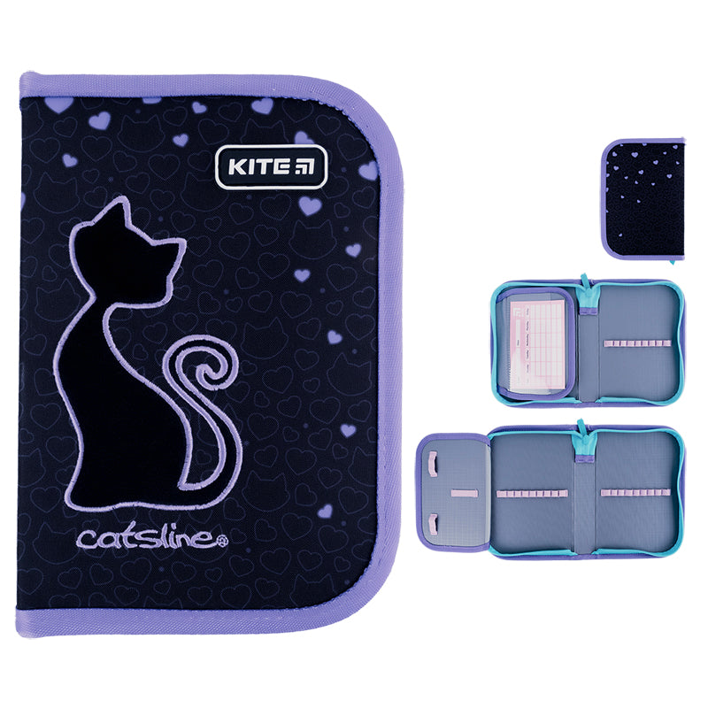 Пенал без наполнения Kite Catsline K24-621-3, 1 отделение, 1 отворот