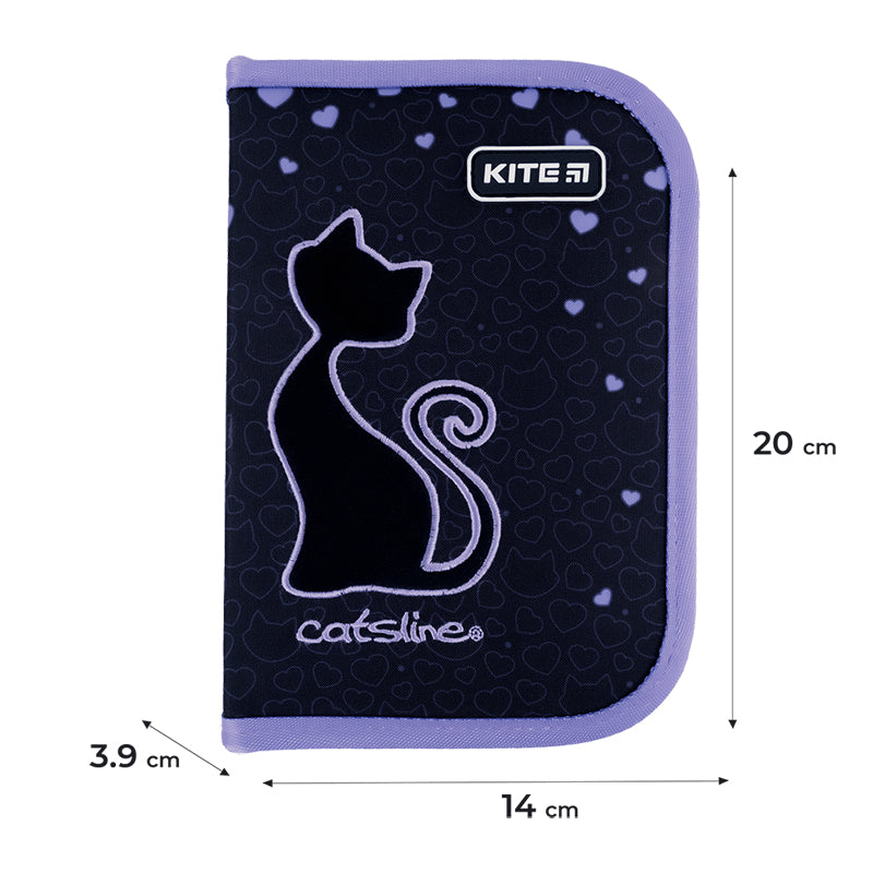 Пенал без наполнения Kite Catsline K24-621-3, 1 отделение, 1 отворот