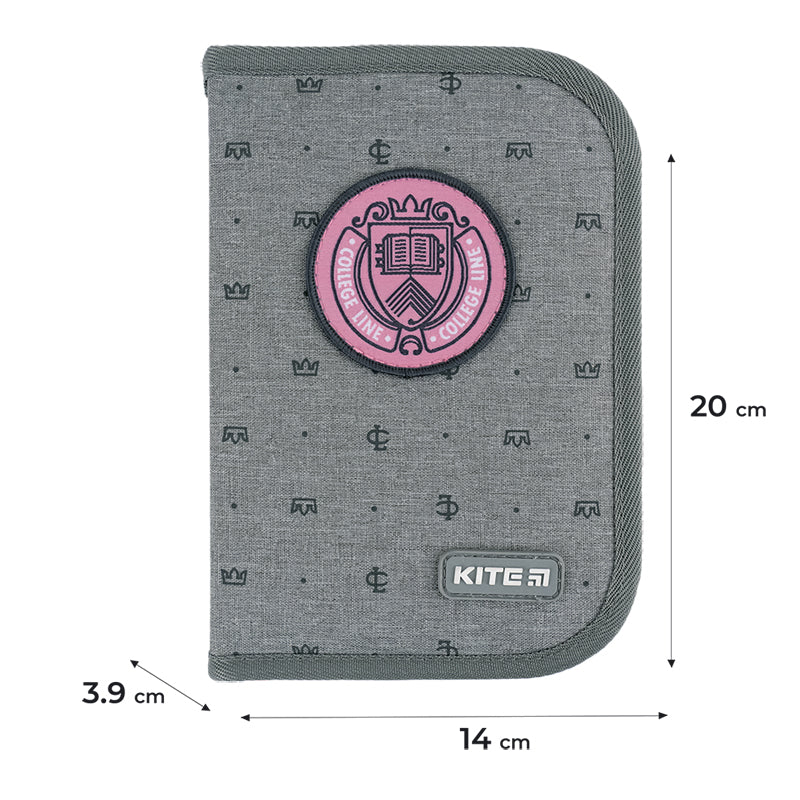 Пенал без наполнения Kite College Line K24-622-1, 1 отделение, 2 отворота