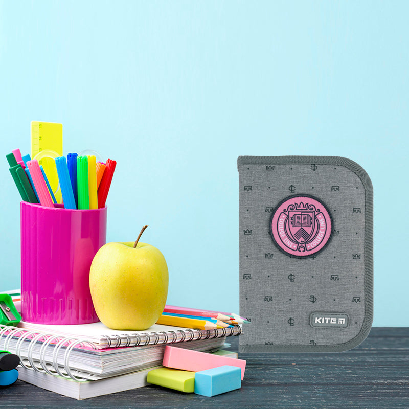 Пенал без наполнения Kite College Line K24-622-1, 1 отделение, 2 отворота