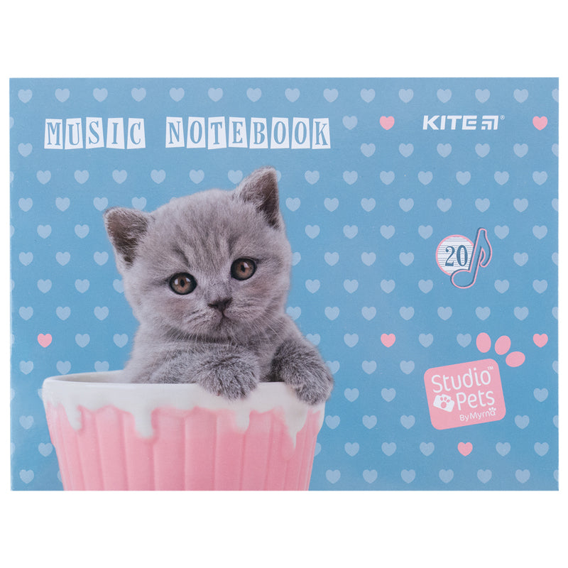 Зошит для нот Kite Studio Pets SP24-405, А5, 20 аркушів