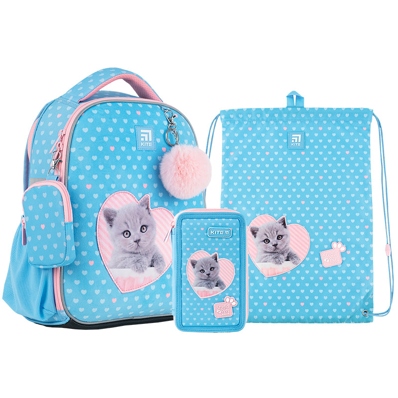 Школьный набор Kite Studio Pets SET_SP24-555S-1 (рюкзак, пенал, сумка)