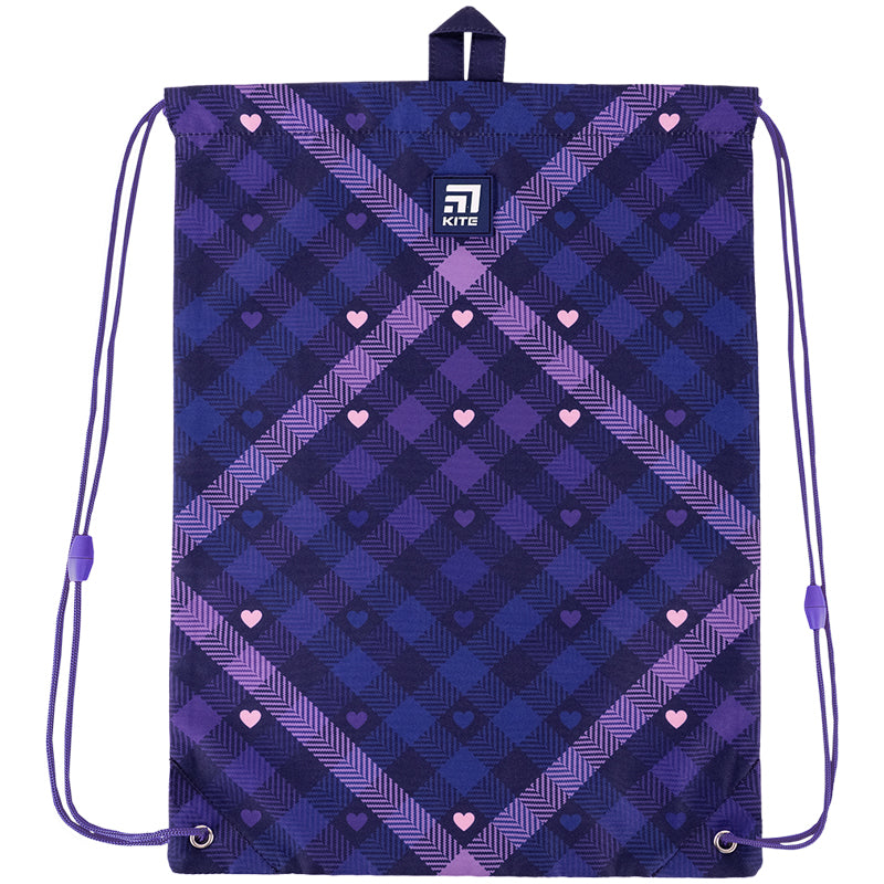 Школьный набор Kite Check and Hearts SET_K24-555S-1 (рюкзак, пенал, сумка)