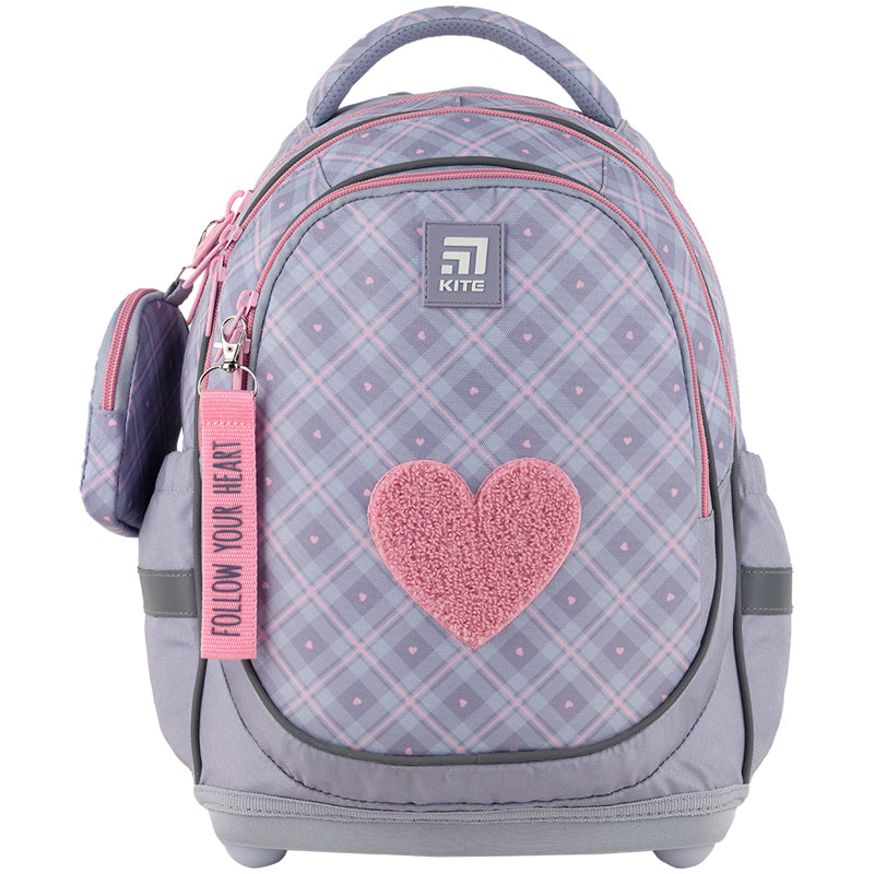 Школьный набор Kite Fluffy Heart SET_K24-724S-1 (рюкзак, пенал, сумка)