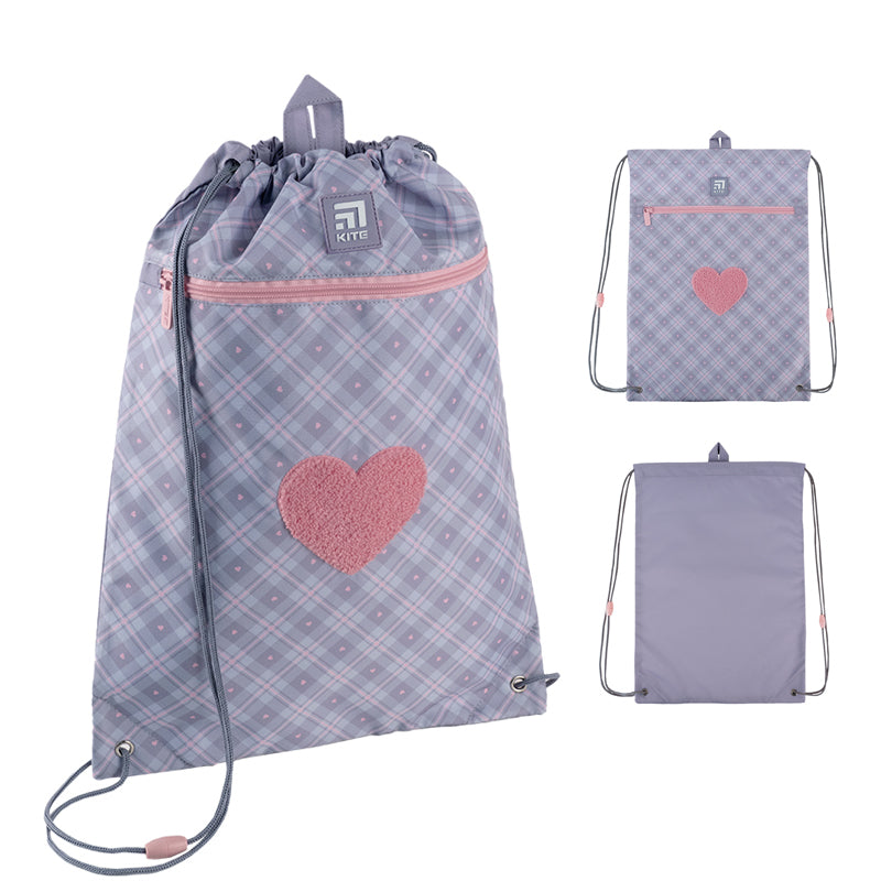 Школьный набор Kite Fluffy Heart SET_K24-724S-1 (рюкзак, пенал, сумка)