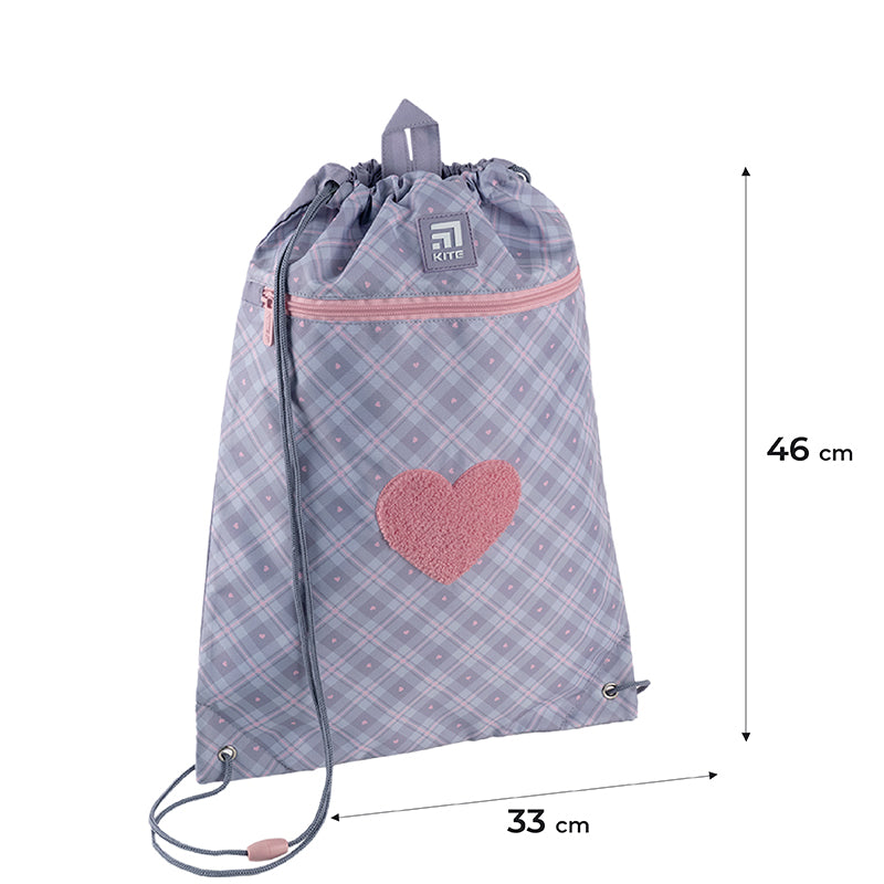 Школьный набор Kite Fluffy Heart SET_K24-724S-1 (рюкзак, пенал, сумка)