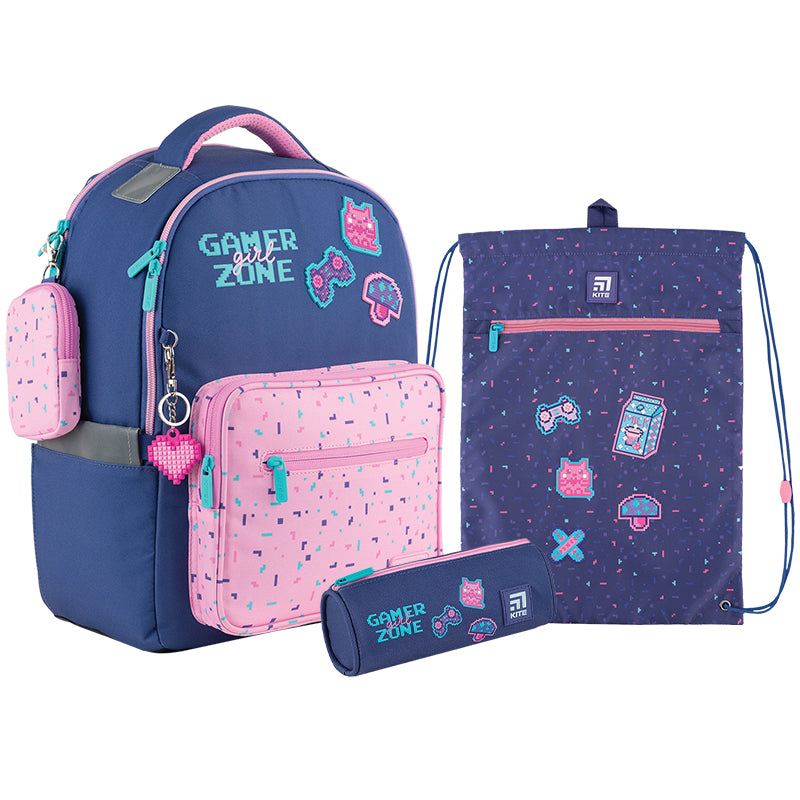 Школьный набор Kite Pixel Love SET_K24-770M-1 (рюкзак, пенал, сумка)