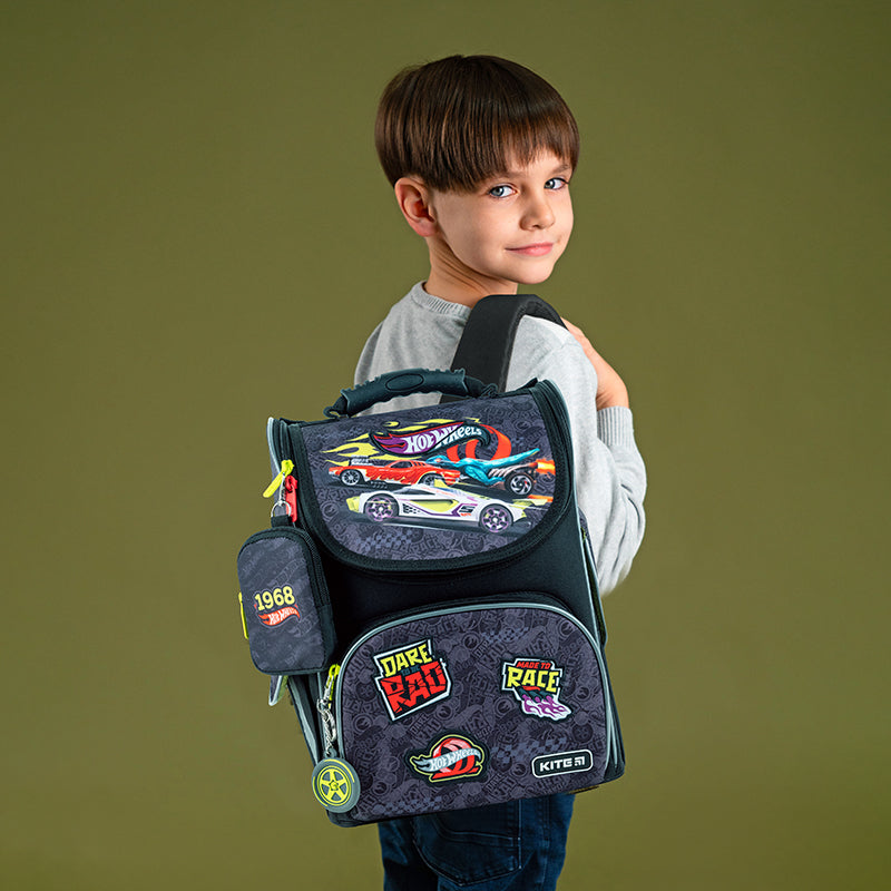 Шкільний набір Kite Hot Wheels SET_HW24-501S (рюкзак, пенал, сумка)
