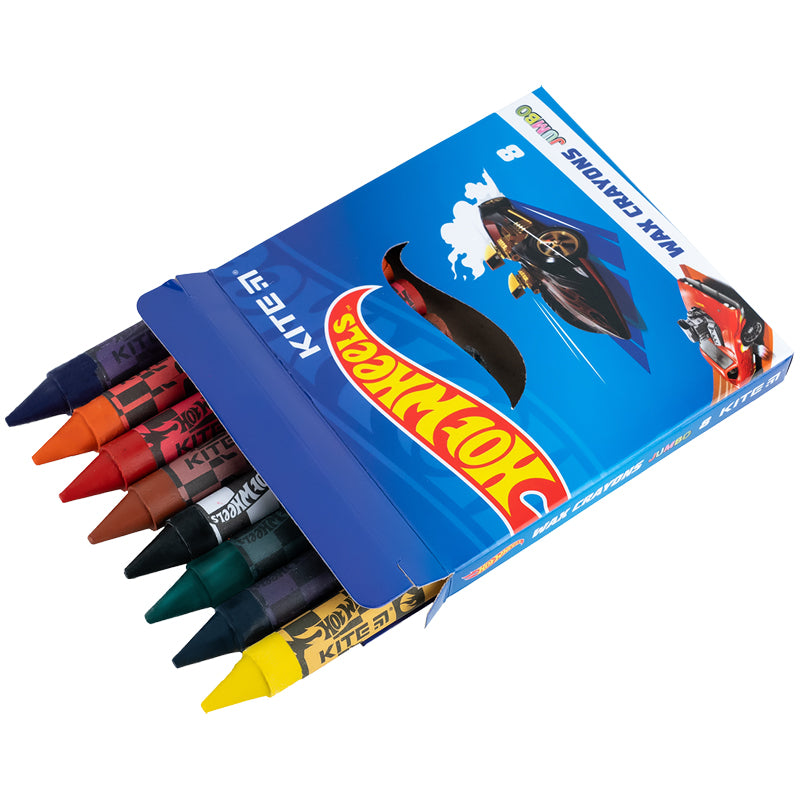 Крейда воскова Jumbo Hot Wheels HW24-076, 8 кольорів