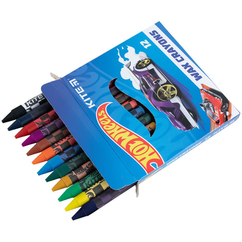 Мелки восковые Hot Wheels HW24-070, 12 цветов