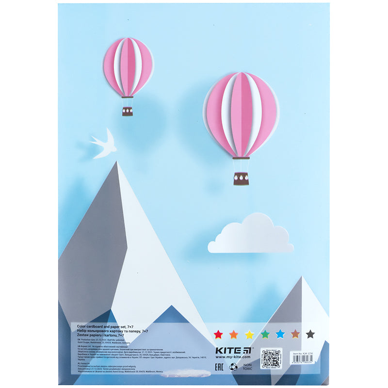 Набір паперу та картону Kite K24-1256, A4 (7+7)