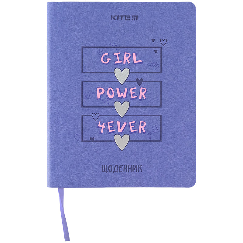 Щоденник шкільний Kite Girl Power 4ever K24-283-3, м'яка обкладинка, PU
