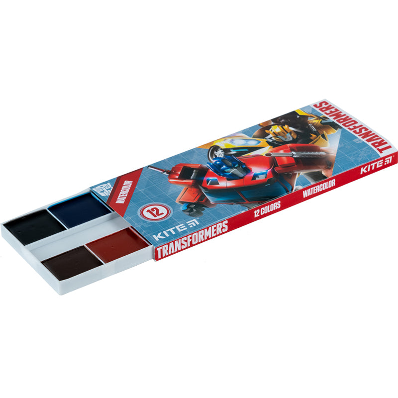 Фарби акварельні Kite Transformers TF23-041, 12 кольорів